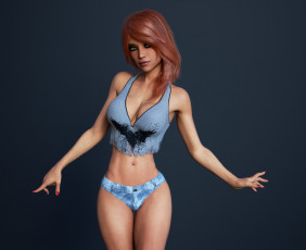 Картинка 3д+графика люди+ people девушка взгляд фон