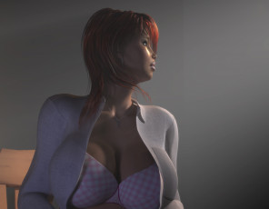 Картинка 3д+графика люди+ people девушка взгляд фон