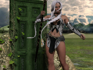 Картинка 3д+графика фантазия+ fantasy девушка взгляд фон