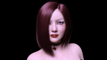 Картинка 3д+графика портрет+ portraits девушка взгляд фон