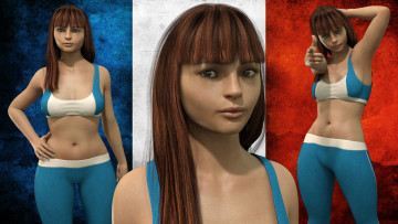 Картинка 3д+графика спорт+ sport девушка взгляд фон