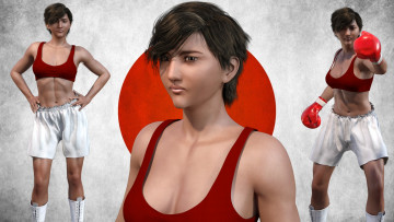 Картинка 3д+графика спорт+ sport девушка взгляд фон