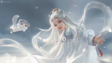 обоя фэнтези, феи, li, miao, ня, детская, принцесса, котёнок, арт