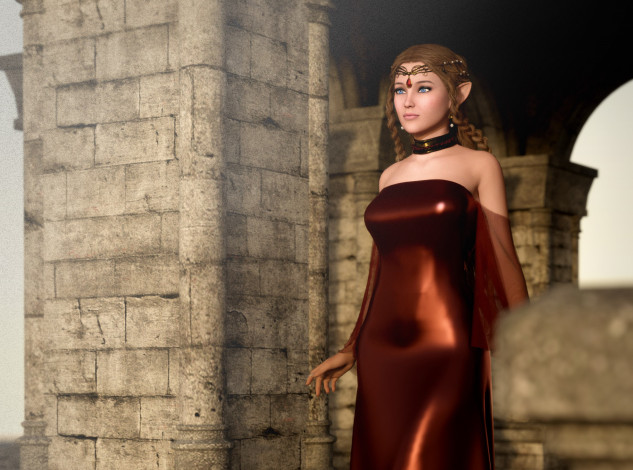 Обои картинки фото 3д графика, эльфы , elves, фон, взгляд, эльфийка