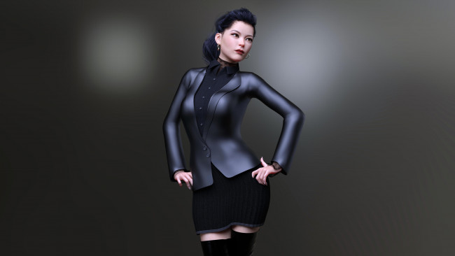 Обои картинки фото 3д графика, люди , people, девушка, взгляд, фон