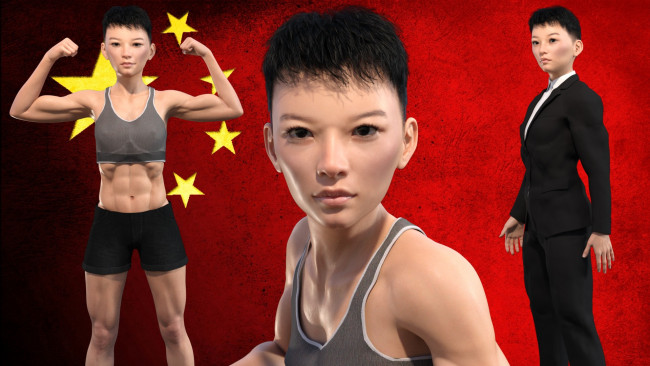 Обои картинки фото 3д графика, спорт , sport, девушка, взгляд, фон