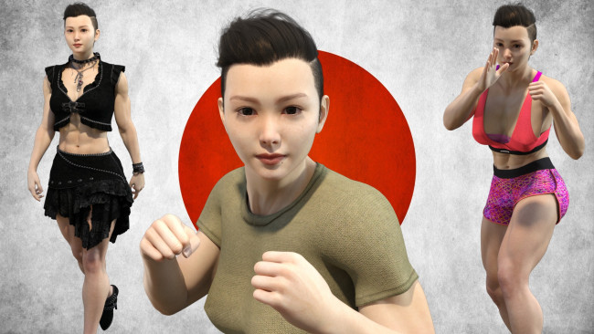 Обои картинки фото 3д графика, спорт , sport, девушка, взгляд, фон