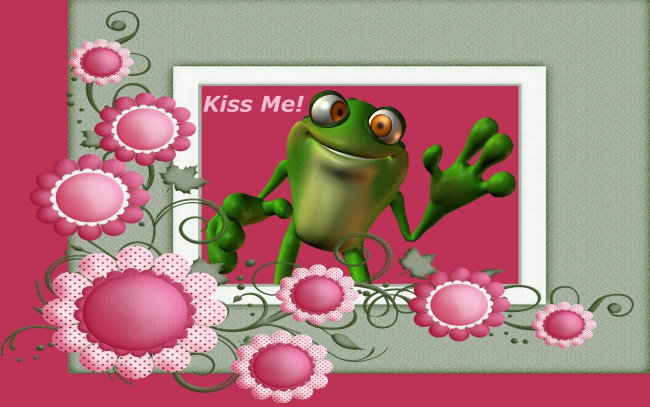 Обои картинки фото векторная графика, животные , animals, лягушка, фон, лепестки, цветы