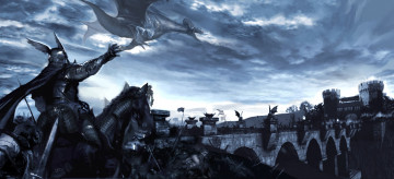 Картинка видео+игры lineage+ii +the+chaotic+chronicle всадник дракон замок стена