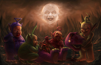 Картинка фэнтези существа фон лицо ребенок телепузики