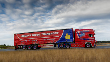 обоя автомобили, scania, longline, фура, red