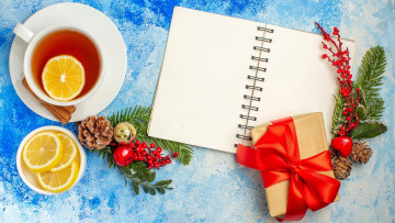 Картинка еда напитки +чай блокнот чай лимон корица