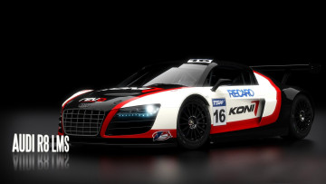 Картинка audi+r8+lms автомобили 3д черный белый