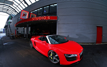 Картинка audi+r8 автомобили audi красный кабриолет студия