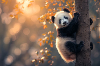Картинка разное компьютерный+дизайн панда дерево осень