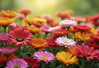 обоя цветы, герберы