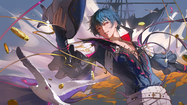 Обои картинки фото аниме, wuthering waves, парень