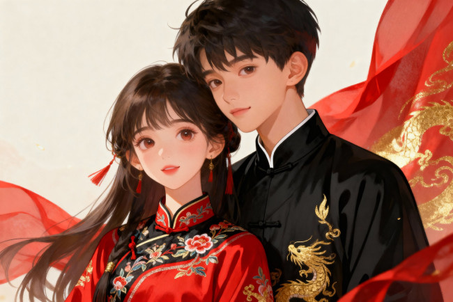 Обои картинки фото аниме, unknown,  другое , двое, парень, девушка