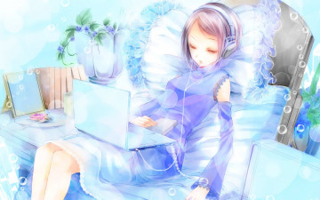 Картинка аниме headphones instrumental