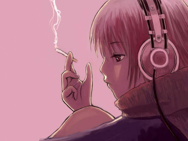Обои картинки фото аниме, headphones, instrumental