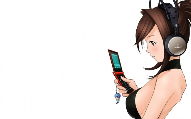 Обои картинки фото аниме, headphones, instrumental