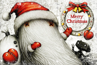 Картинка праздничные рисованные санта