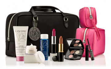 обоя lancome, бренды, крем, помада, тени, косметичка