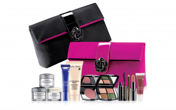 Картинка lancome бренды помада блеск крем тушь косметичка