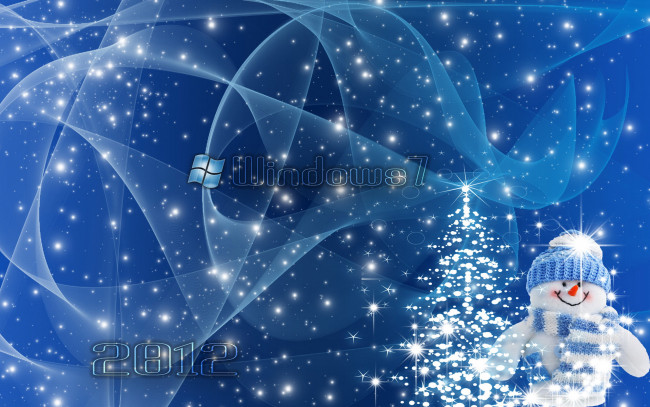 Обои картинки фото компьютеры, windows, vienna, елка, снеговик