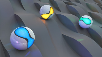 Картинка 3д графика шары цвета узор