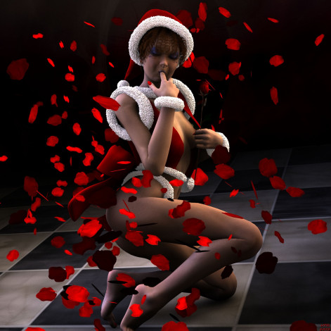 Обои картинки фото 3д, графика, people, люди, christmas, tease