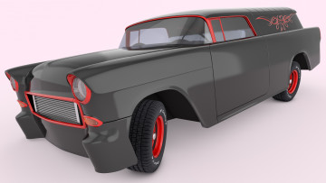 обоя автомобили, 3д, custom, nomad, air, chevrolet, bel, 1955