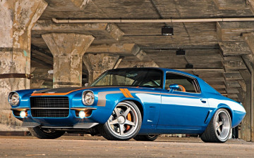 Картинка автомобили camaro blue sport chevrolet