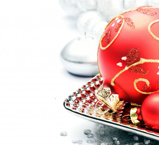 Обои картинки фото праздничные, шарики, красный