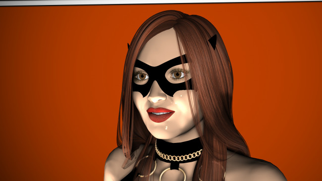 Обои картинки фото 3д графика, portraits , портрет, маска, девушка