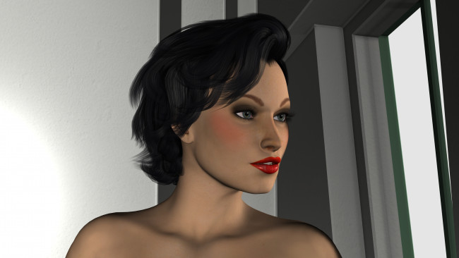 Обои картинки фото 3д графика, portraits , портрет, взгляд, девушка