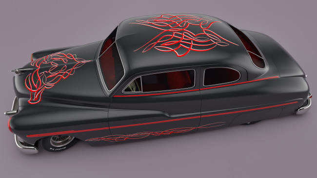 Обои картинки фото автомобили, 3д, 1950, mercury, coupe