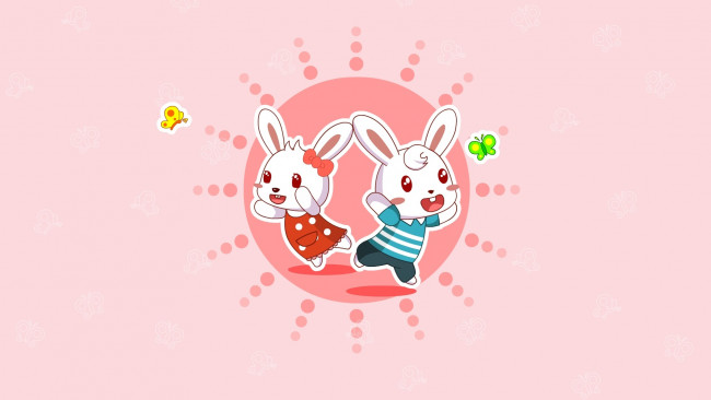 Обои картинки фото векторная графика, кролики