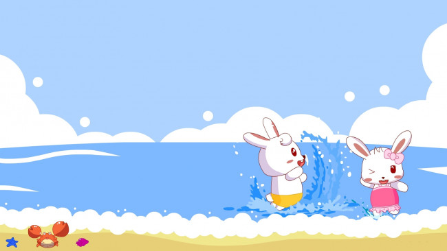 Обои картинки фото векторная графика, кролики