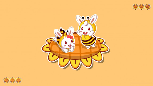 Обои картинки фото векторная графика, кролики