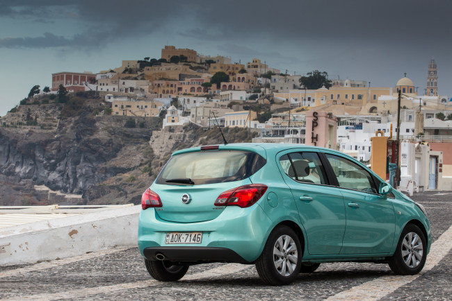 Обои картинки фото автомобили, opel, corsa, 5-door, e, 2014, г, синий