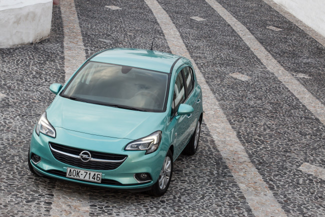 Обои картинки фото автомобили, opel, corsa, 5-door, e, 2014, г, синий