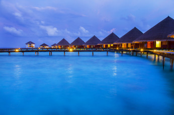 Картинка природа тропики бунгало океан