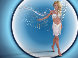 Картинка 3д+графика ангел+ angel фон взгляд девушка