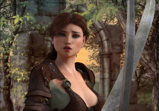 Картинка 3д+графика фантазия+ fantasy девушка взгляд фон