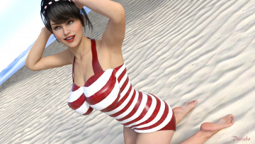 Картинка 3д+графика люди+ people девушка фон взгляд