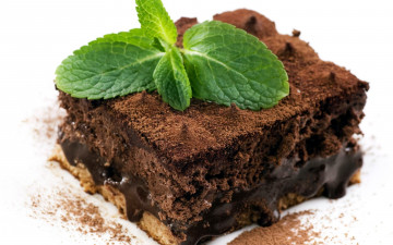 Картинка еда пирожные +кексы +печенье мята пирожное шоколадное брауни