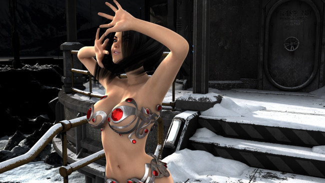 Обои картинки фото 3д графика, фантазия , fantasy, девушка, взгляд, фон