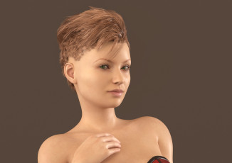 Картинка 3д+графика портрет+ portraits фон взгляд девушка