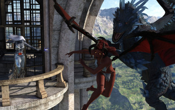 Картинка 3д+графика существа+ creatures девушка фон взгляд